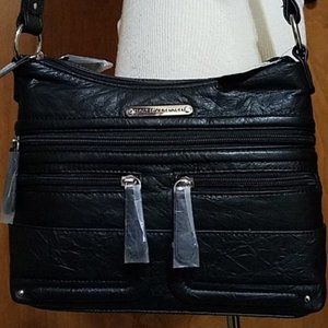 New! Stone Mountain & CO - Black Leather Handbag Satchel Purse